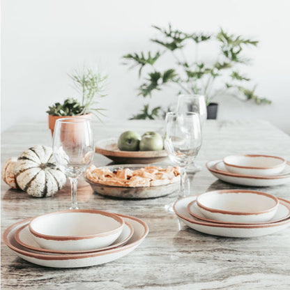 Terracotta-Tone Melamine-Bamboo Salad Plates, 8-Inch, Set of 4 - Image 2