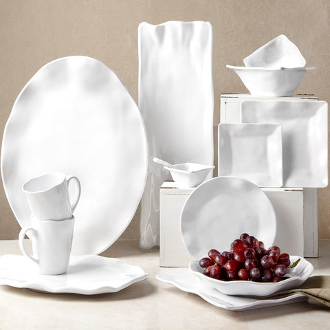 White Ruffled Square Salad Plates, 7.5-Inch, Set of 4 - Image 4