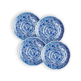 Blue Floral Outdoor Salad Plates, 9.5-Inch, Set of 4 - Image 1