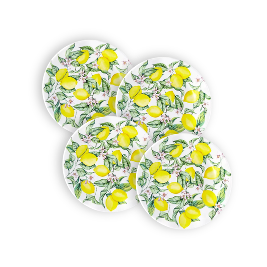 Lemon Print Melamine Salad Plates, 8-Inch, Set of 4 - Image 1