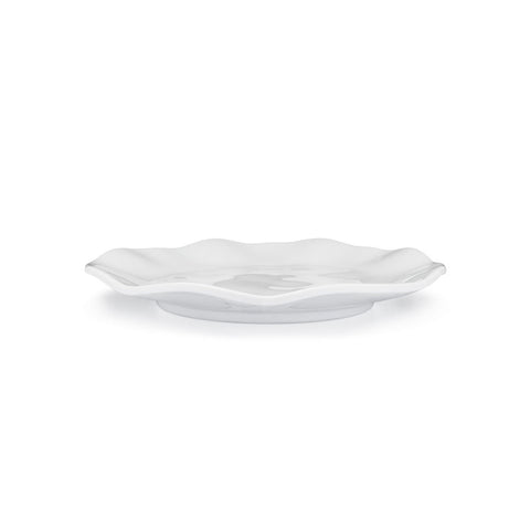 White Ruffled Round Salad Plates, 8-Inch, Set of 4 - Image 3