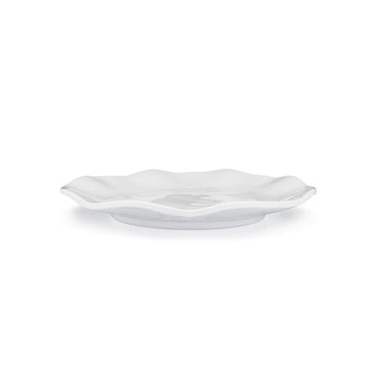 White Ruffled Round Salad Plates, 8-Inch, Set of 4 - Image 3