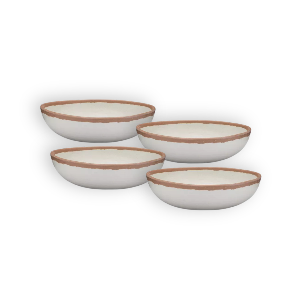 Terracotta-Tone Melamine-Bamboo Cereal Bowls, 6.5-Inch, Set of 4 - Image 1