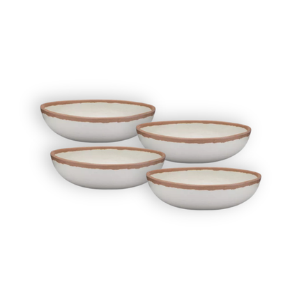 Terracotta-Tone Melamine-Bamboo Cereal Bowls, 6.5-Inch, Set of 4 - Image 1