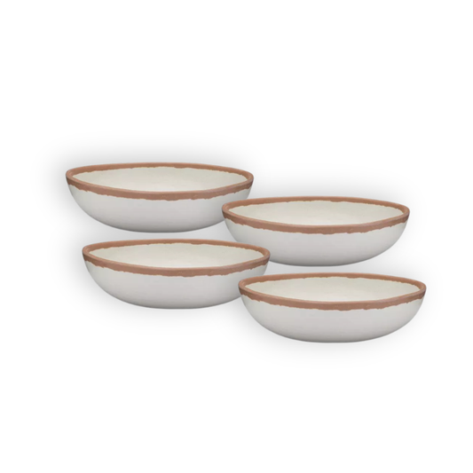 Terracotta-Tone Melamine-Bamboo Cereal Bowls, 6.5-Inch, Set of 4 - Image 1
