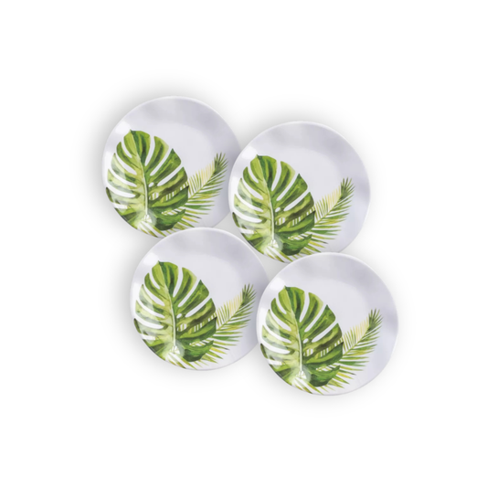 Green Palm Leaf Appetizer Plates, 5.5-Inch, Set of 4 - Image 1