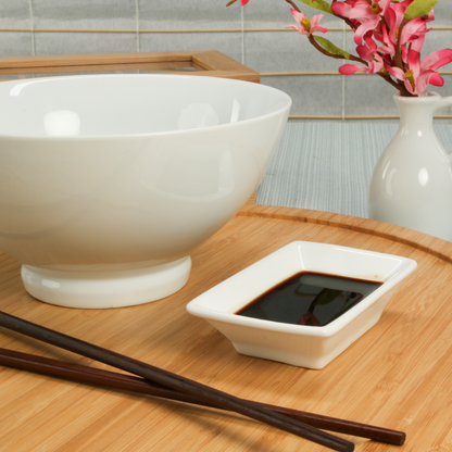 White Porcelain Noodle Bowls, 32 oz, Set of 6 - Image 4