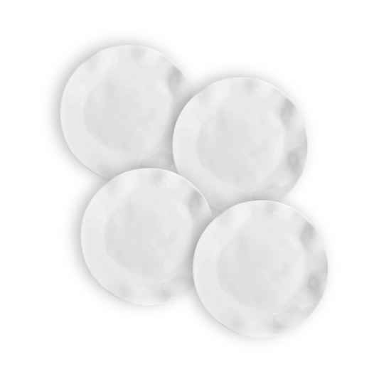 White Ruffled Round Salad Plates, 8-Inch, Set of 4 - Image 1