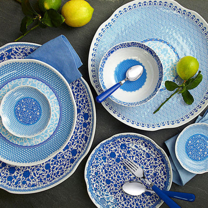 Blue Floral Outdoor Salad Plates, 9.5-Inch, Set of 4 - Image 4