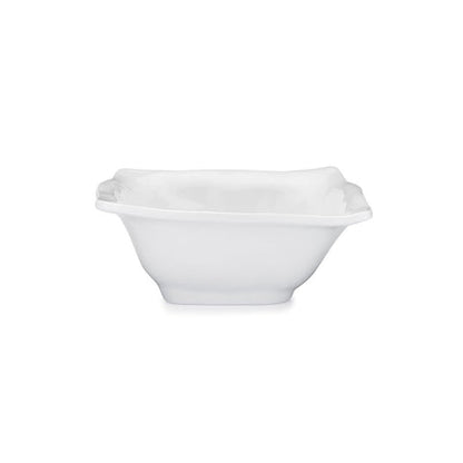 White Ruffled Square Cereal Bowls, 6.5-Inch, Set of 4 - Image 3