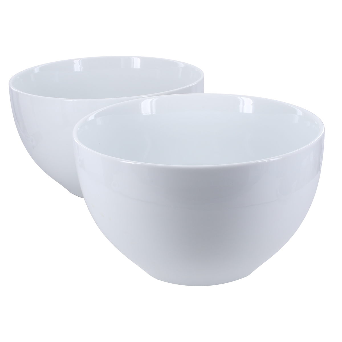 White Porcelain Conical Serving Bowls, 10-Inch, Set of 2 - Image 1