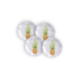 Pineapple Print Melamine Appetizer Plates, 5.5-Inch, Set of 4 - Image 1