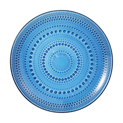 Dark Blue Hobnail Glass Dinner Plates, 10-Inch, Set of 4 - Image 1