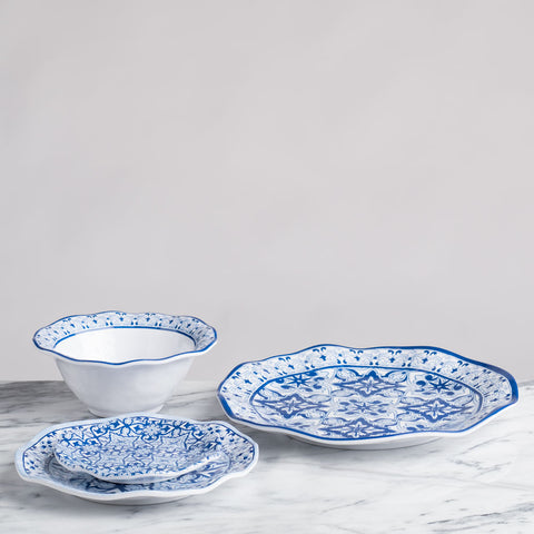 Blue Mosaic Melamine Cereal Bowls, 6.5-Inch, Set of 4 - Image 3