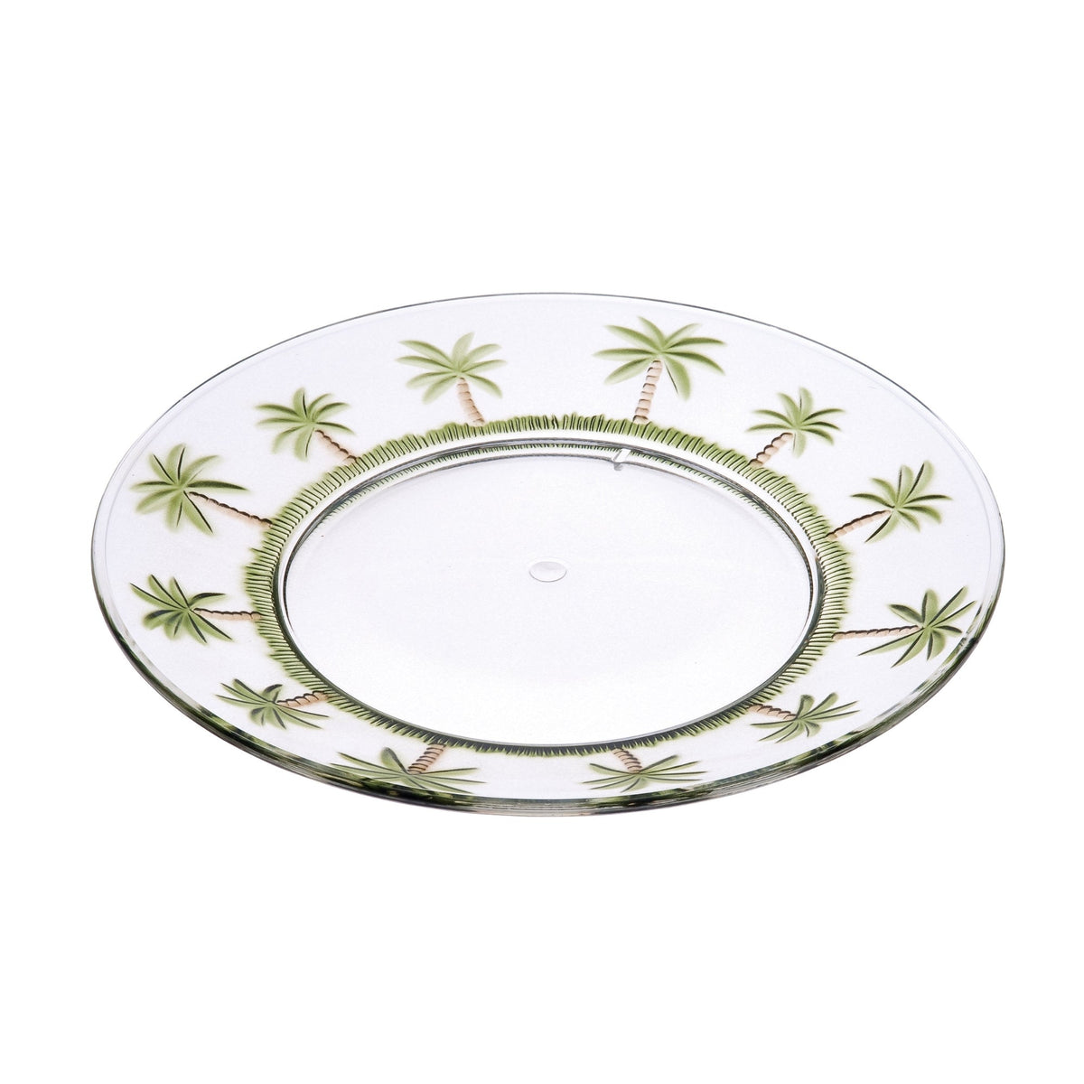 Clear Palm-Pattern Acrylic Dinner Plates, 9-Inch, Set of 4 - Image 1