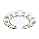 Clear Palm-Pattern Acrylic Dinner Plates, 9-Inch, Set of 4