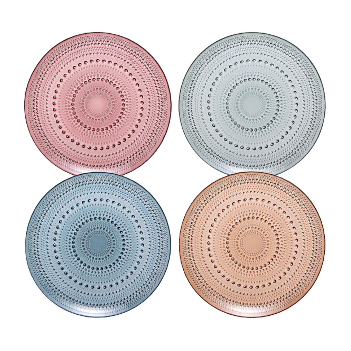 Multicolor Hobnail Glass Dinner Plates, 10-Inch, Set of 4 - Image 1