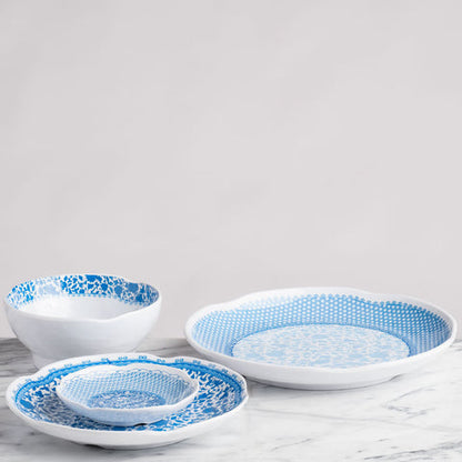 Blue Floral Outdoor Salad Plates, 9.5-Inch, Set of 4 - Image 3