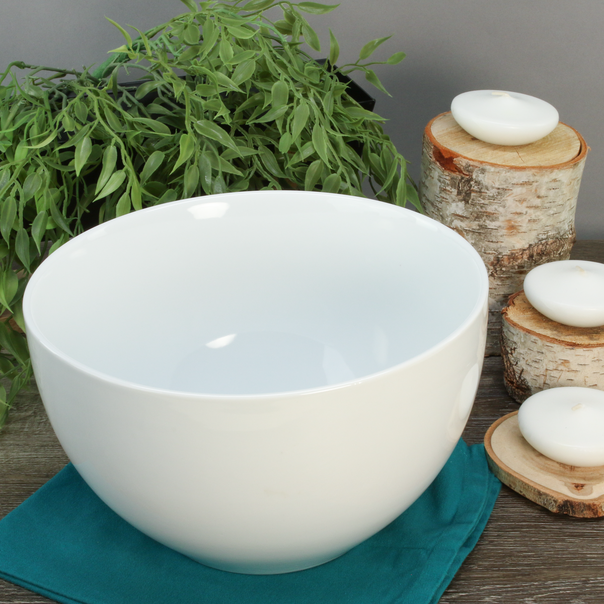White Porcelain Conical Serving Bowls, 10-Inch, Set of 2 - Image 6