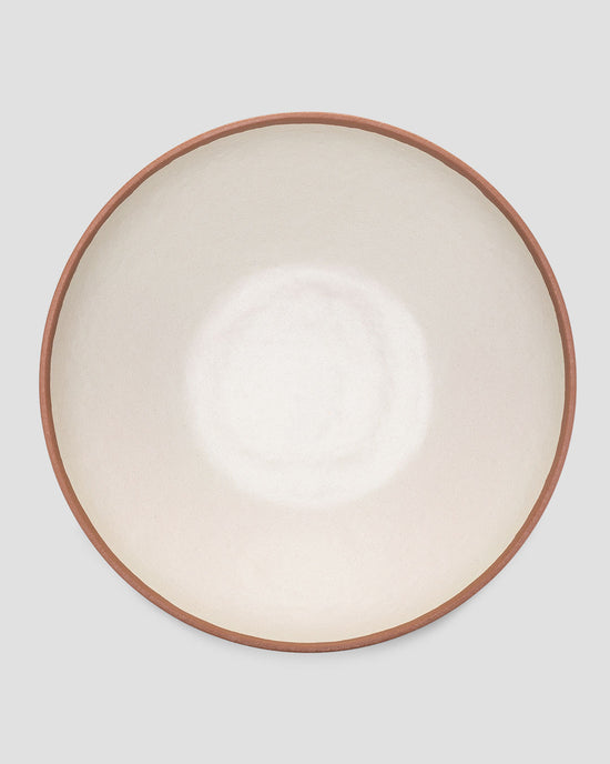 Terracotta-Tone Melamine-Bamboo Serving Bowl, 12-Inch - Image 3