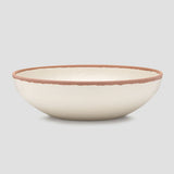 Terracotta-Tone Melamine-Bamboo Serving Bowl, 12-Inch