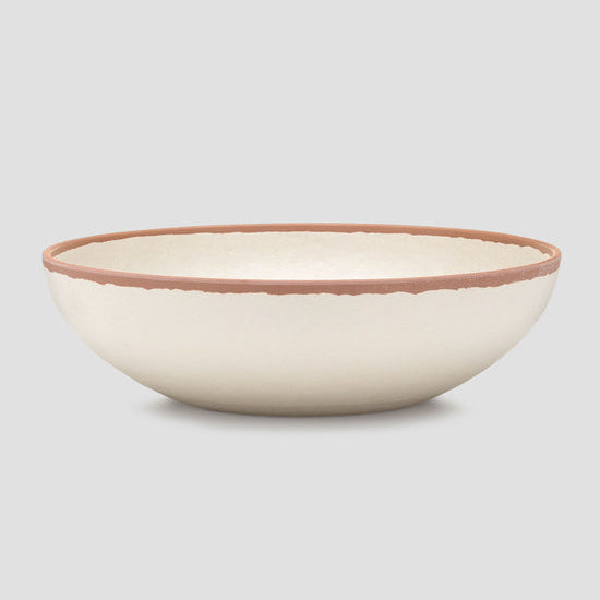 Terracotta-Tone Melamine-Bamboo Serving Bowl, 12-Inch - Image 1