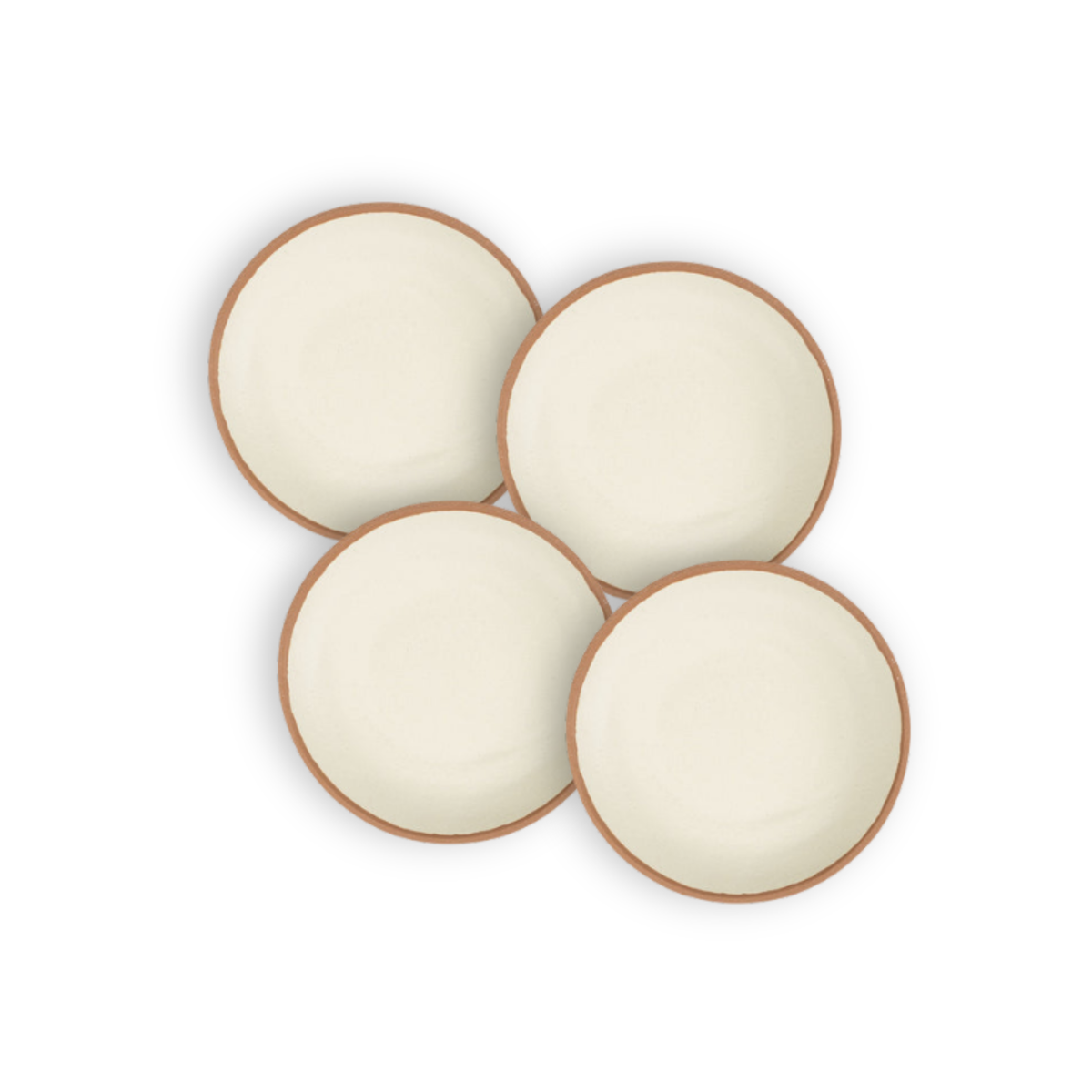 Terracotta-Tone Melamine-Bamboo Salad Plates, 8-Inch, Set of 4 - Image 1