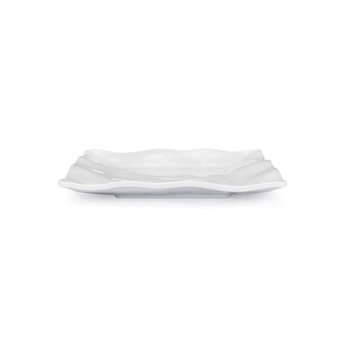 White Ruffled Square Salad Plates, 7.5-Inch, Set of 4 - Image 3