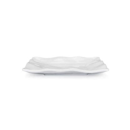 White Ruffled Square Salad Plates, 7.5-Inch, Set of 4 - Image 3