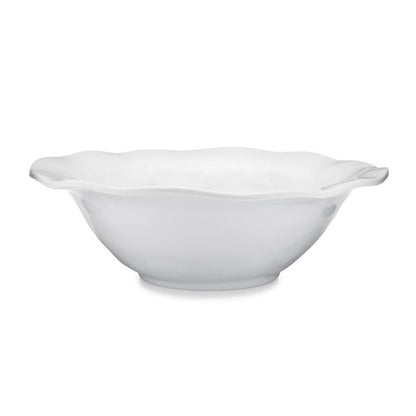 White Ruffled Outdoor Serving Bowl, 12-Inch - Image 1