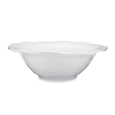 White Ruffled Outdoor Serving Bowl, 12-Inch - Image 1