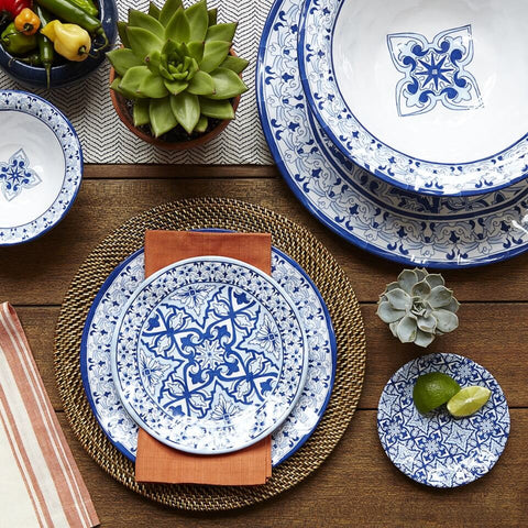 Blue Mosaic Melamine Cereal Bowls, 6.5-Inch, Set of 4 - Image 4