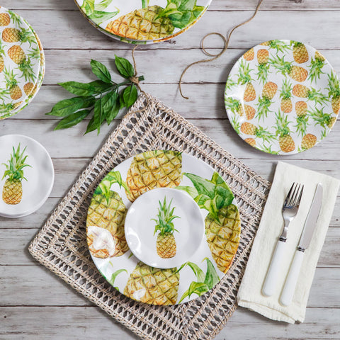 Pineapple Print Melamine Appetizer Plates, 5.5-Inch, Set of 4 - Image 3
