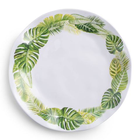 Green Palm Leaf Dinner Plates, 10.5-Inch, Set of 4 - Image 2
